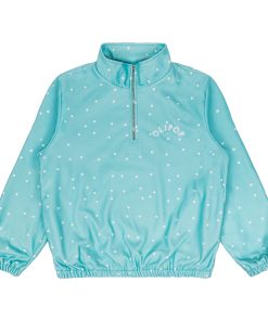 Blue Brushed Fleece Quarter Zip Jacket